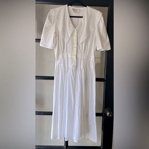 90’s Country Romance White Cottagecore MIDI Dress